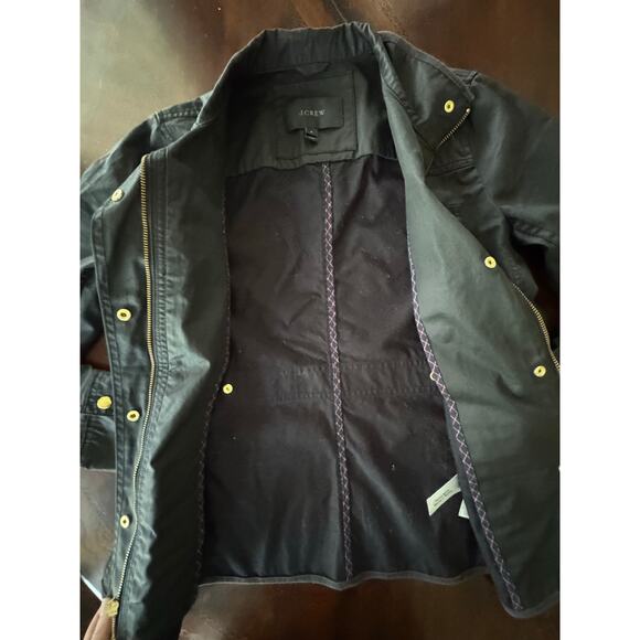 J Crew Downtown field jacket waxed cotton small Military pockets gold buttons - Picture 6 of 10